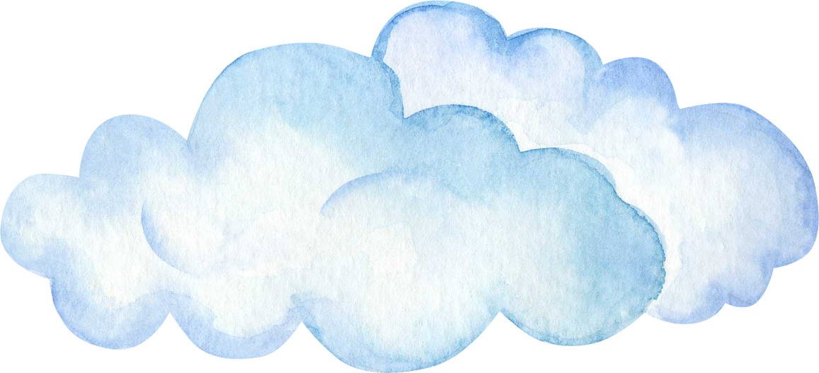 Cloud Blue Watercolor Illustration